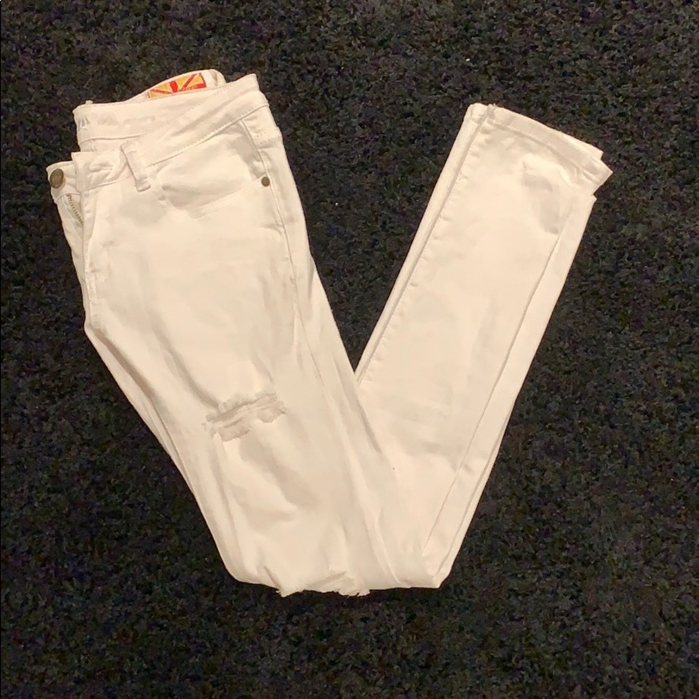 Machine White Skinny Ripped Jeans - Picture 6 of 14